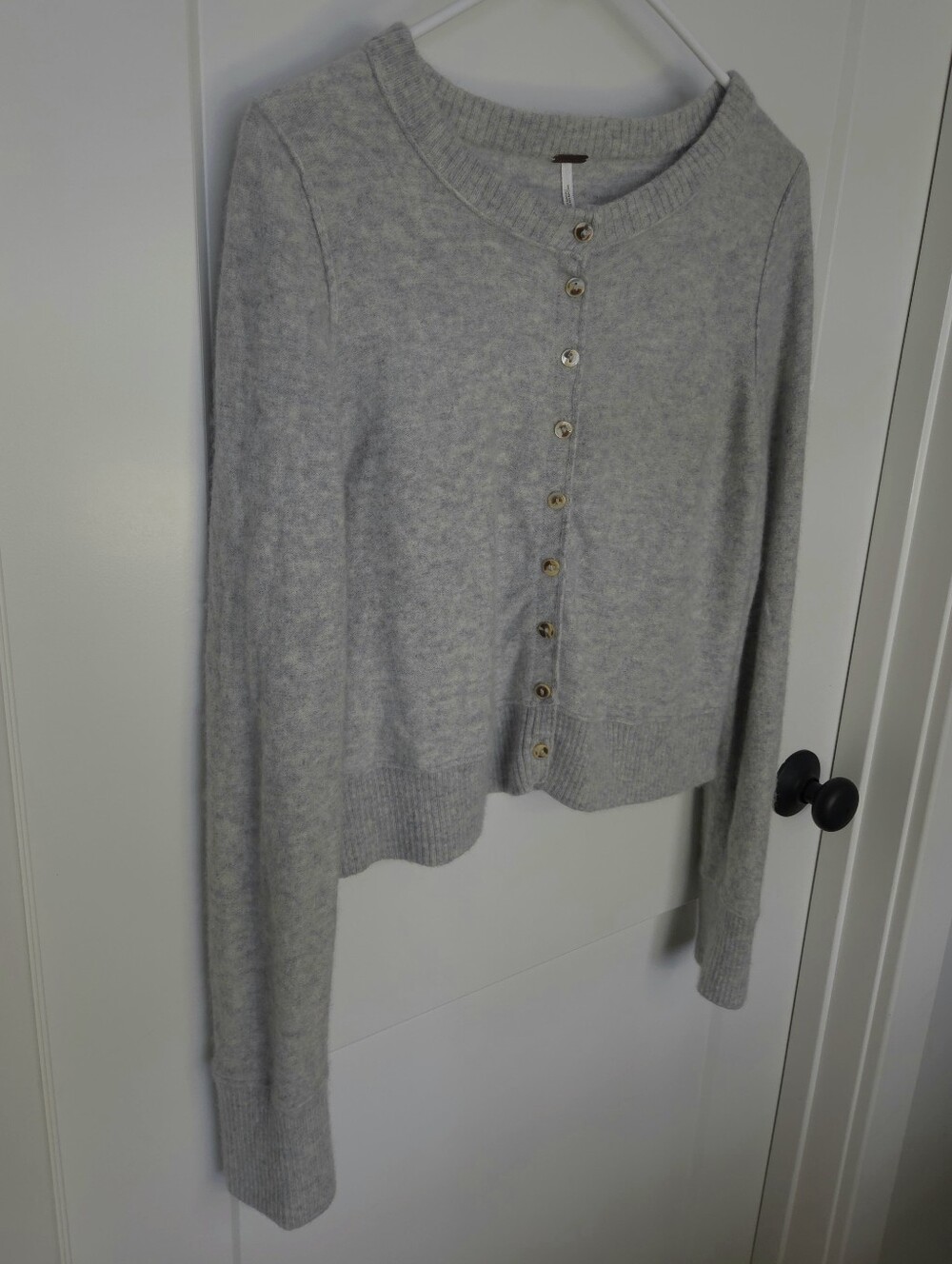 Free People Heather Gray Button Cardigan. Size L. #SW - Picture 5 of 12